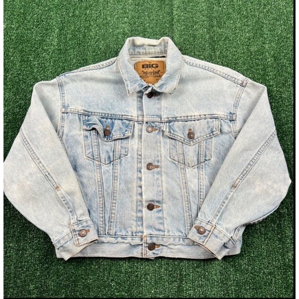 Vintage‎ Levi's Big Jean Women's Medium Denim Jacket Light Wash Blue Cotton 90s
